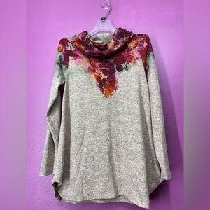 Floral Cowl Neck Sweater
